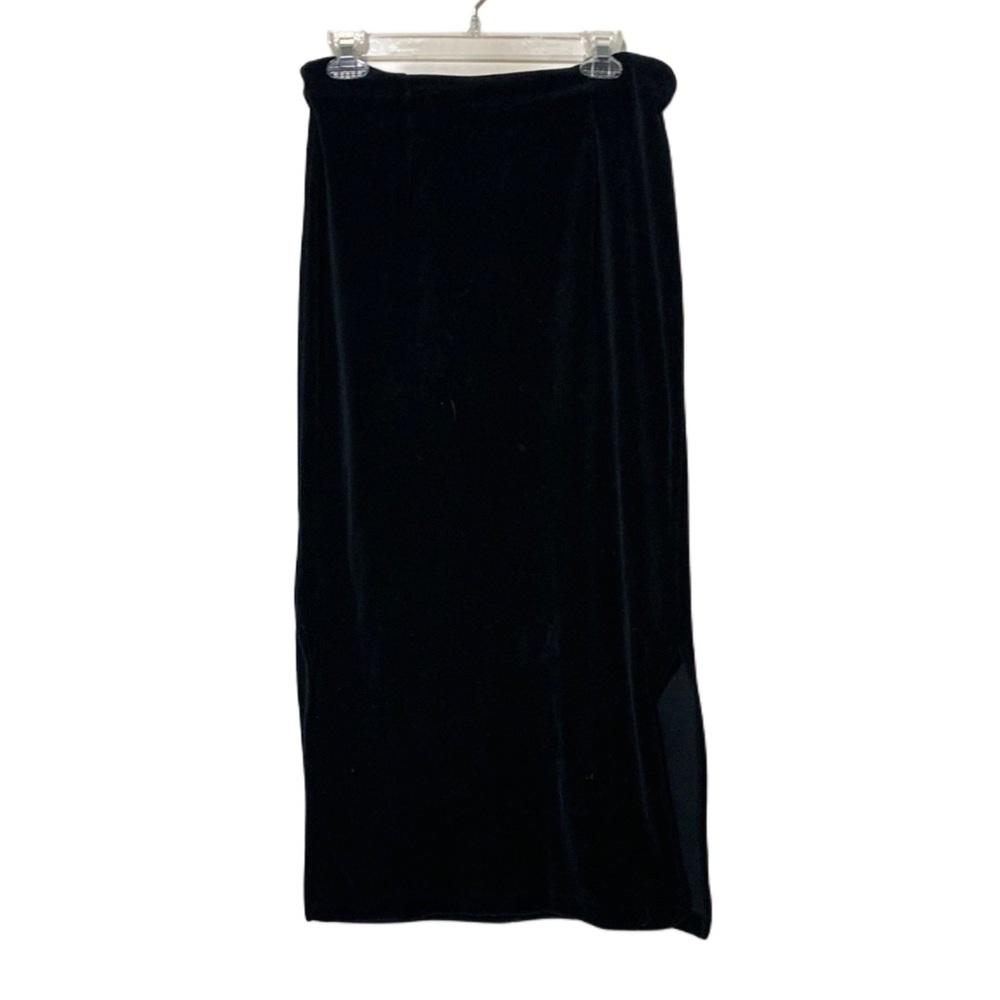 Vintage Black Velvet Midi Skirt